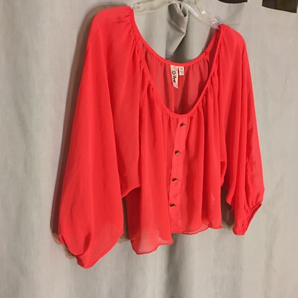 Tantrum Apparel Pink Long Sleeve cropped Top Sz M - Picture 3 of 8